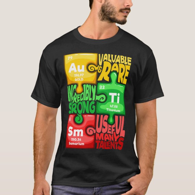 Ism Puzzle Chemistry Time Bord Inslag Autism Aw T Shirt (Framsida)