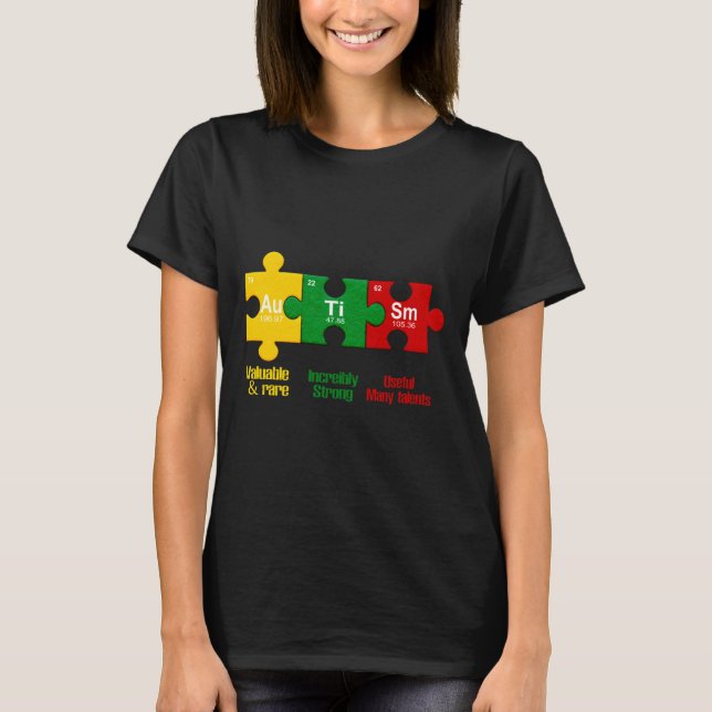 Ism Puzzle Chemistry Time Bord Inslag Autism Aw T Shirt (Framsida)