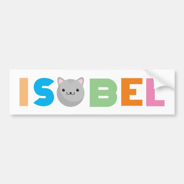 Isobel Grått eller Ginger Cat Bumper Sticker Bildekal (Framsidan)