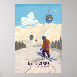 Isola 2000 Alpes-Maritimes Frankrike Skidort Poster