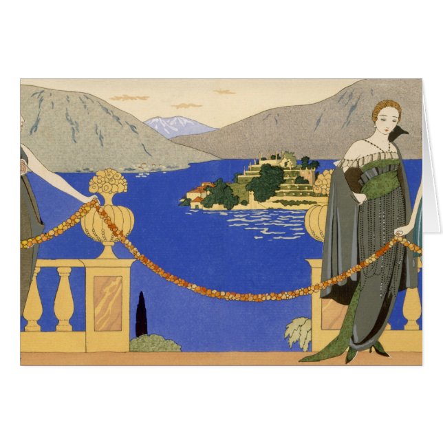 Isola Bella, afton klär designat vid Redfern, Hälsningskort (Framsidan Horizontal)