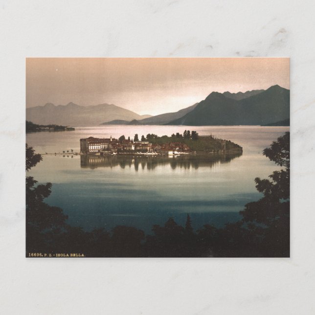 Isola Bella från Moonlight, Sjö Maggiore, Italien Vykort (Framsida)