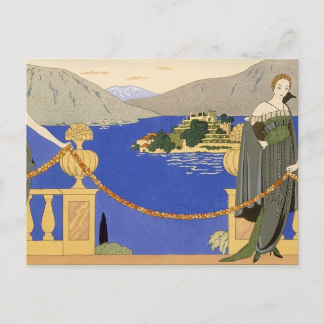 Isola Bella, kvällspressar designade av Redfern, Vykort (Framsida)