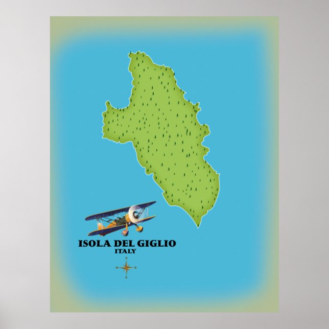 Isola del Giglio Italien karta Poster (Framsidan)