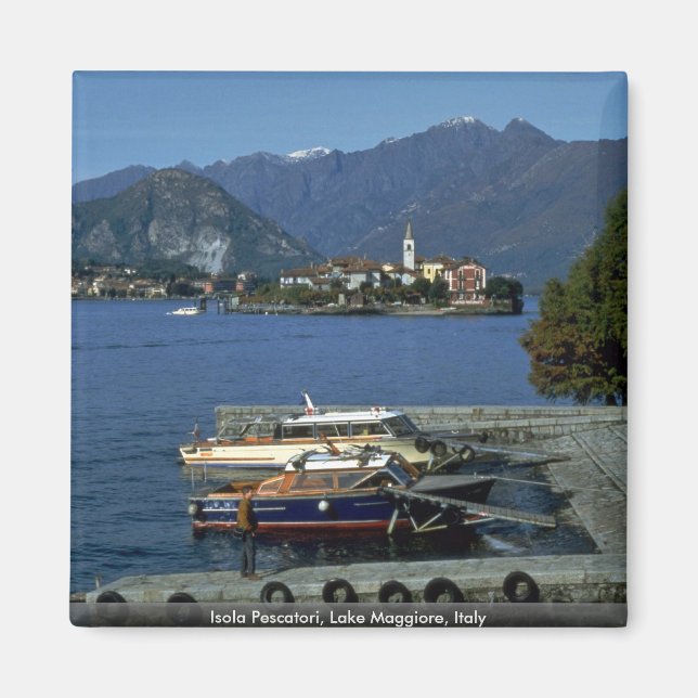 Isola Pescatori, Sjö Maggiore, Italien Magnet (Framsidan)