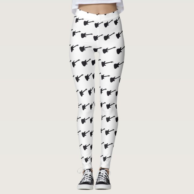 Isolated Guitar SIlhouette Leggings (Framsida)