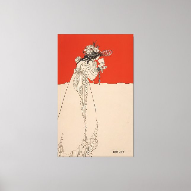 Isolde av Aubrey Beardsley Canvastryck (Framsida)