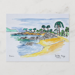 Isolella Beach, Ajaccio Korsika, Frankrike Vykort