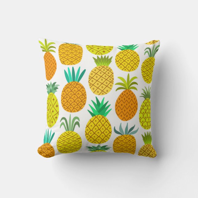 Isolerad ananas: Vintage Sömlöst Mönster. Kudde (Framsida)