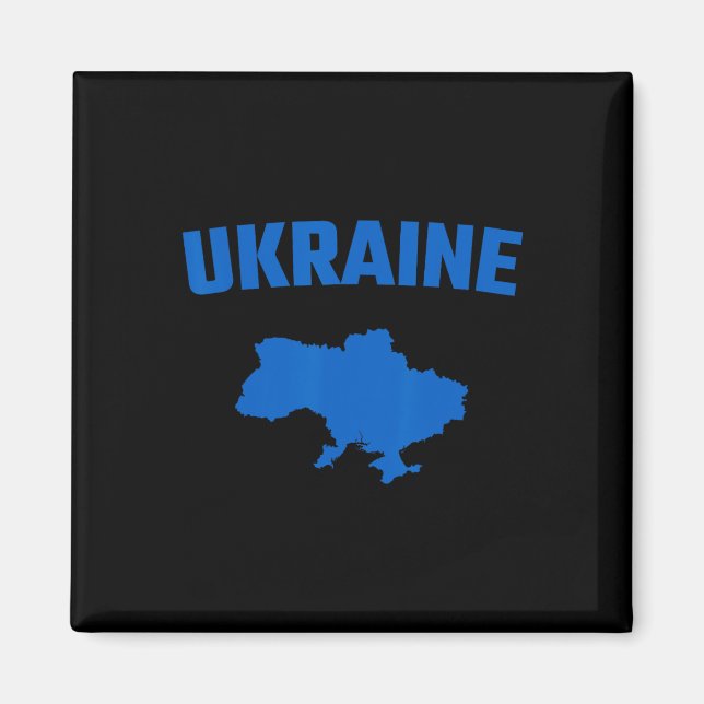 Isolerad blå siluett av en karta över Ukraina  Magnet (Framsidan)