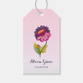 Isolerad blomma presentetikett