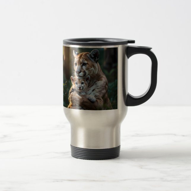Isolerad kaffemugg med mor och unge (Höger)