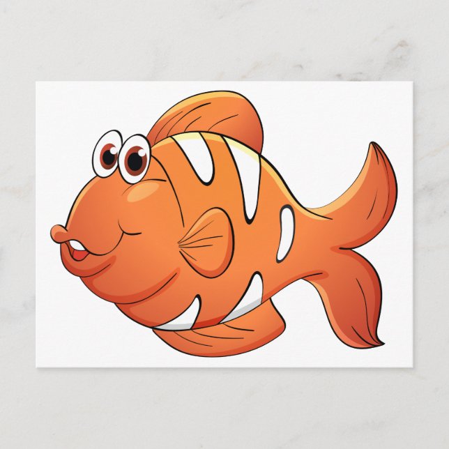 Isolerad tropisk fisk på vit fisk vykort (Framsida)