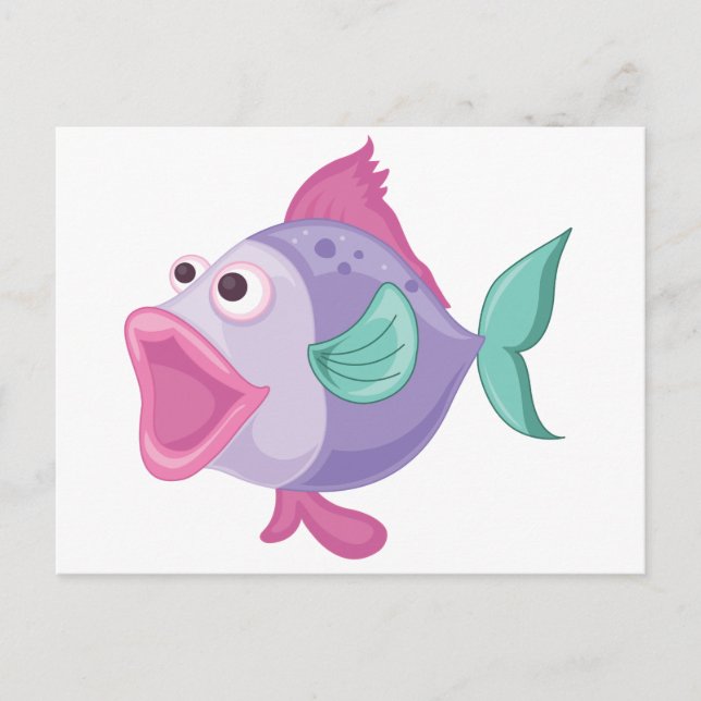 Isolerad tropisk fisk på vit vykort (Framsida)