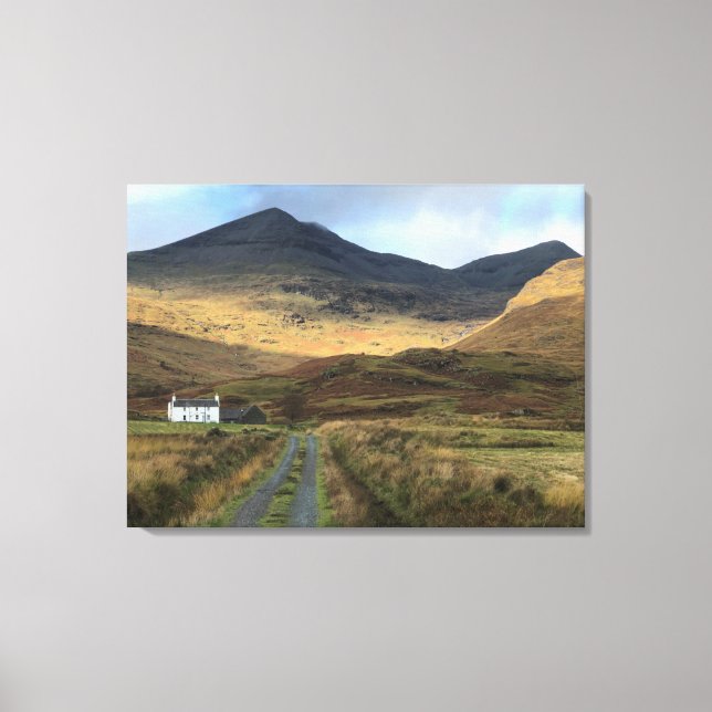 Isolerat bondgårdshus på Isle of Mull, Skottland Canvastryck (Framsida)