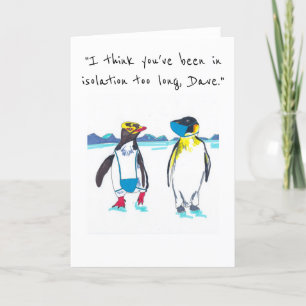 Isolering Penguins klädda ansikte masker jul Helgkort