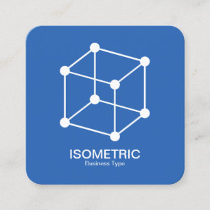 Isometric Cube - Blueprint Fyrkantigt Visitkort