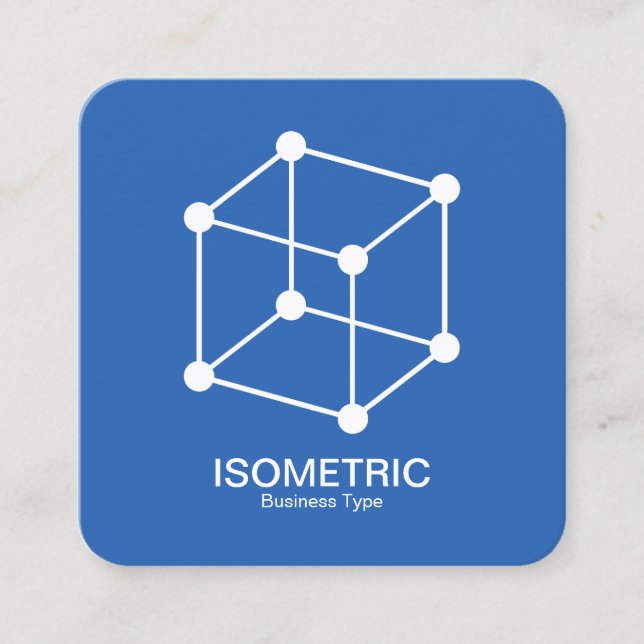 Isometric Cube - Blueprint Fyrkantigt Visitkort (Framsida)