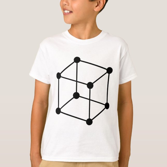 Isometric Cube Motif - svart T Shirt (Framsida)