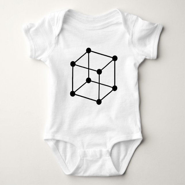 Isometric Cube Motif - svart T Shirt (Framsida)