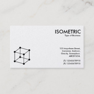 Isometric Cube Motif - vit/svart Visitkort