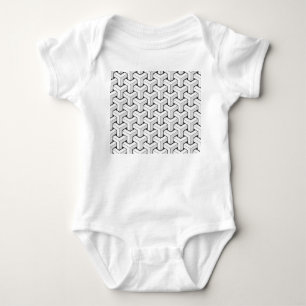 Isometric Cubes Black White Mönster T Shirt
