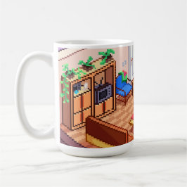 Isometric Pixel Art Gaming PC-rum Kaffemugg