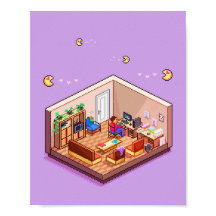 Isometric Pixel Art Gaming PC-rum