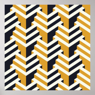Isometric Seamless Patternart,deco,mönster,sömlösa Poster