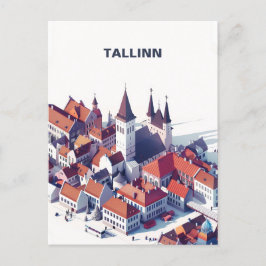 Isometric Tallinn Travel-vykort Vykort
