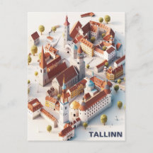 Isometric Tallinn Travel-vykort