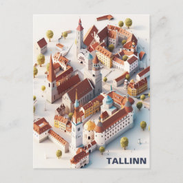 Isometric Tallinn Travel-vykort Vykort