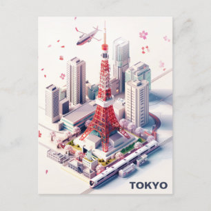 Isometric Tokyo Travel-vykort Vykort