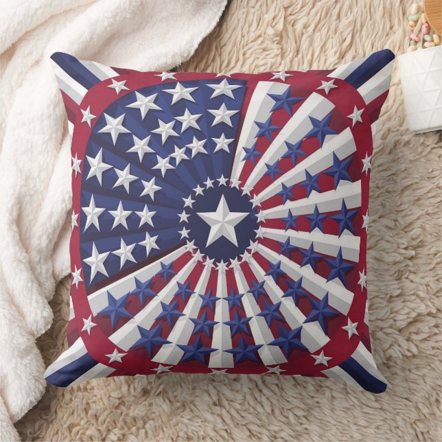 Isometric USA flagga Mönster Dekorativ kudde (Filt)