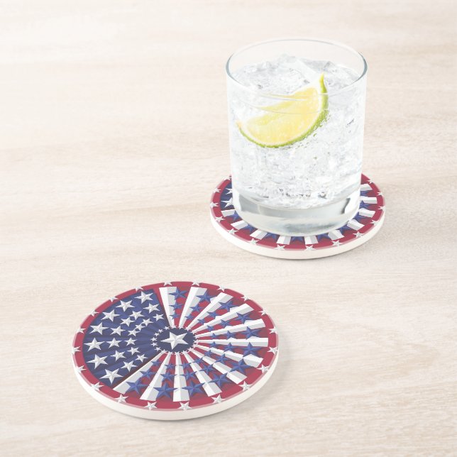 Isometric USA flagga Mönster Dekorativ kudde Underlägg (Sidan)