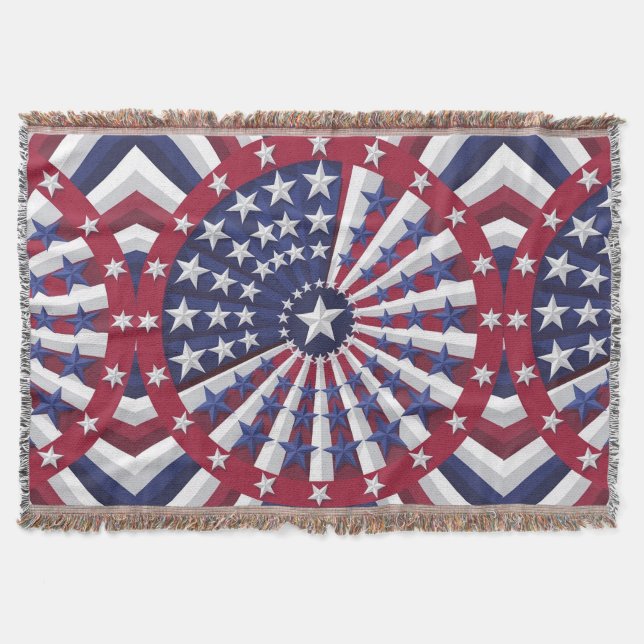 Isometric USA flagga Mönster Filt (Framsidan)