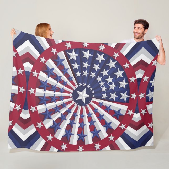 Isometric USA flagga Mönster Fleecefilt (På plats)