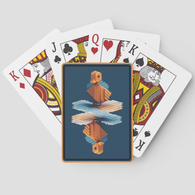 Isometric Wooden Anka Casinokort (Baksidan)