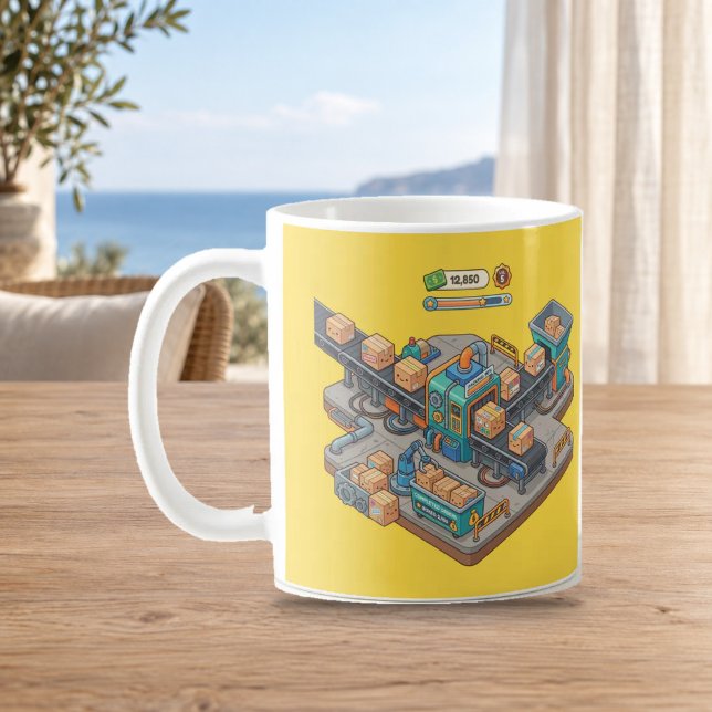 Isometrisk förpackningsfabrik Tycoon Game Mugg (Skapare uppladdad)