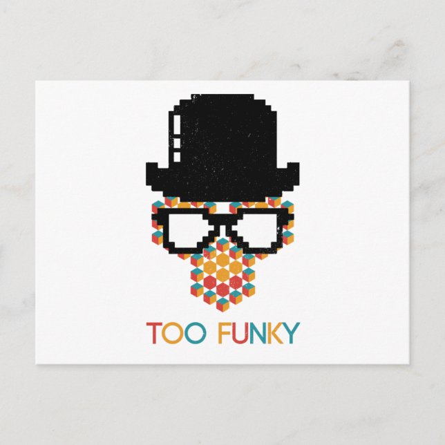 Isometrisk Funky Monkey Cube mönster Vykort (Framsida)