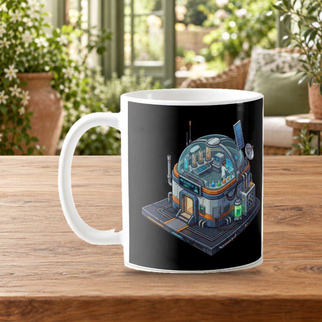 Isometrisk Sci-Fi Forskningslabb Dome Mugg (Skapare uppladdad)
