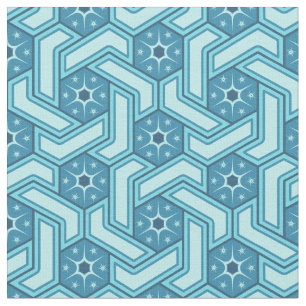 Isometriskt hexagonmönster med snöflingor tyg