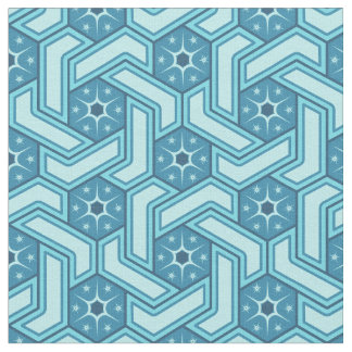 Isometriskt hexagonmönster med snöflingor tyg