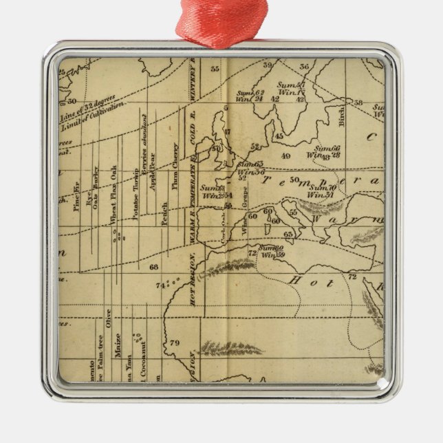 Isothermal kartlägga julgransprydnad metall (Framsidan)