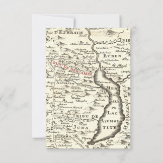 Israel Antique Karta Benjamin Pub Mitzvah Tack Inbjudningar