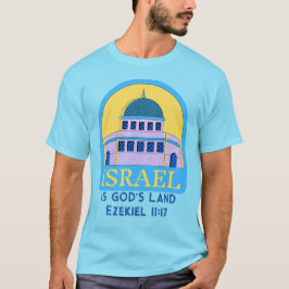 Israel är Guds land Ezekiel 11:17 Blue Gult T Shirt