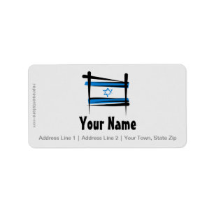Israel borstar flagga adressetikett