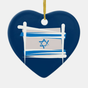 Israel borstar flagga julgransprydnad keramik