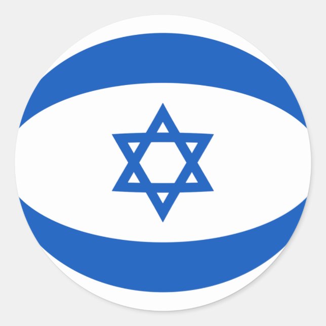 Israel Fisheye Flagga Klistermärke (Framsida)