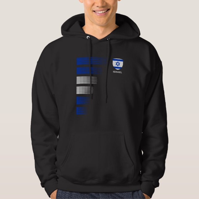 Israel Flag Emblem Patriotic Israeli National Prid Hoodie (Framsida)